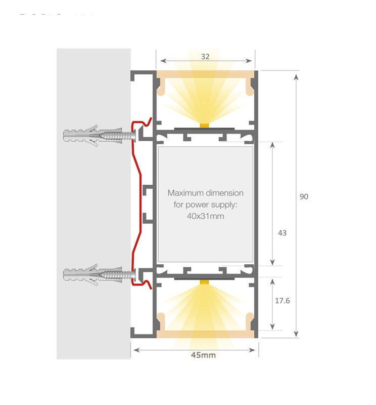 Aplique Lineal LED - OULU NEGRO