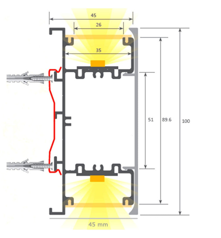 Aplique Lineal LED - NEW WASHINGTON GRIS