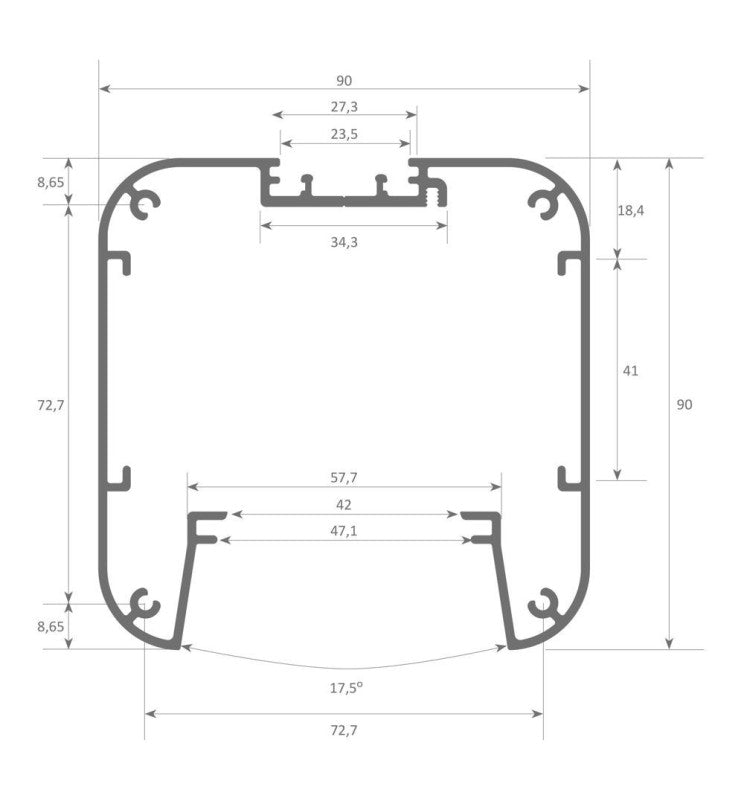 Lámpara Lineal Colgante LED - ANTONIO GRIS
