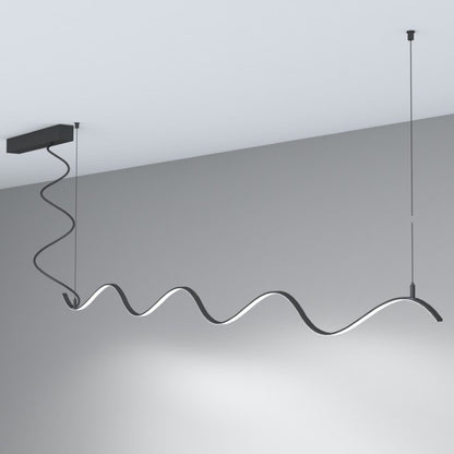 LED Pendellampa Linjär - MILANO SLIM SVART KURVOR
