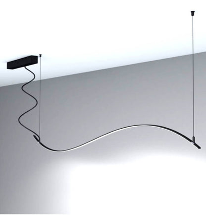 LED Pendellampa Linjär - MILANO SLIM SVART KURVOR