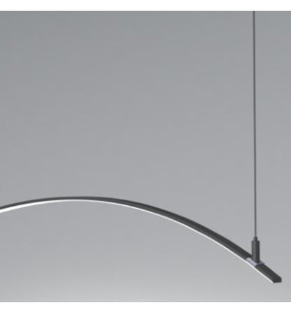LED Pendellampa Linjär - MILANO SLIM SVART KURVOR