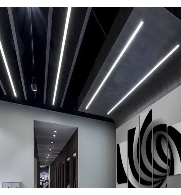 Linjär LED-armatur - Infälld - MOSCU MINI SVART