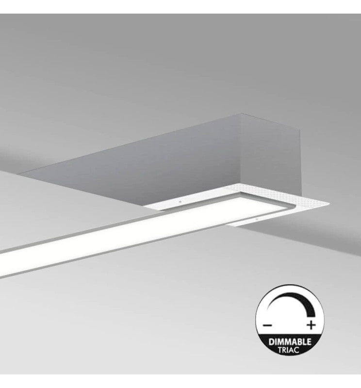 Linjär LED-armatur - Infälld - MOSCU MINI SILVER