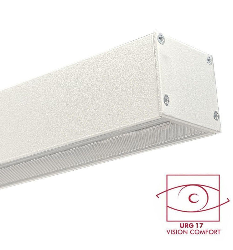 Aluminiumprofil - Vit - POSTDAM - UGR17 Micro Prism Diffusor - 2 meter - Yta + Pendel